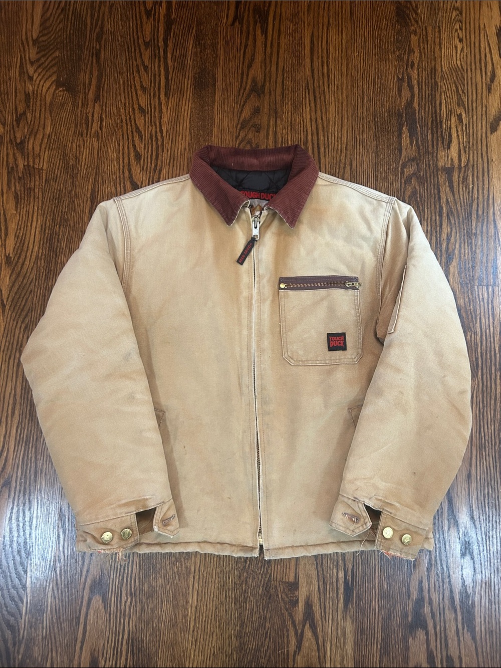 Vintage Tough Duck Construction Jacket Awesome Fades